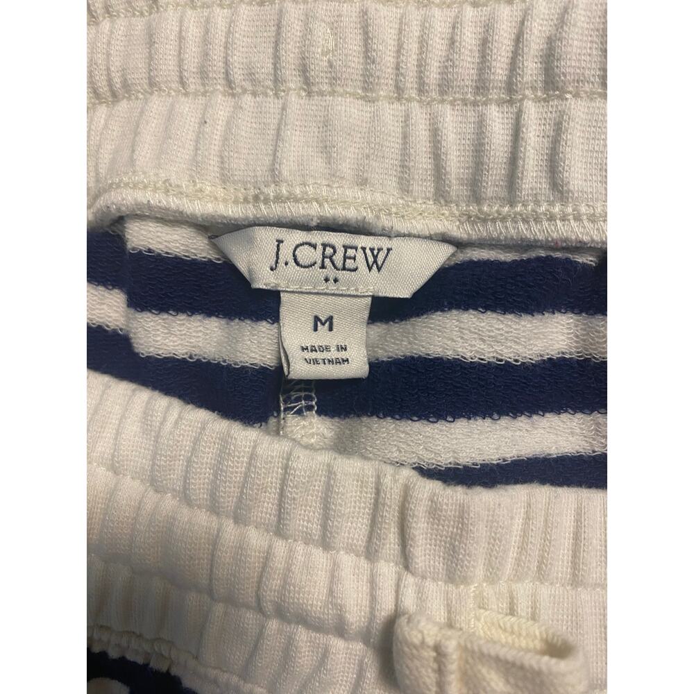 J.Crew Women’s Striped Lounge Shorts Size M Navy White Drawstring Cotton - Picture 3 of 4
